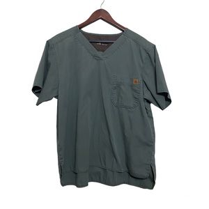 4/$24 Carhartt Solid Ripstop Scrub Utility Top Green Size Large